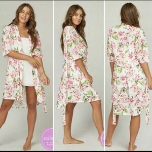 Show Me Your MuMu Pink Floral Kimono Robe